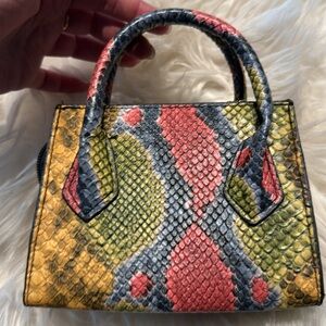 EUC Crossbody Bag for Women/Girls Multi Colored Faux Snakeskin